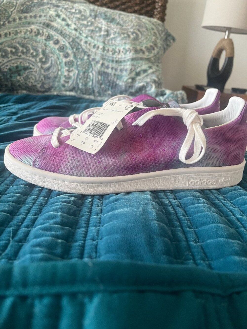 Pharrell Williams x Adidas Canvas Stan Smith Edition Tie-Dye Print Sneakers